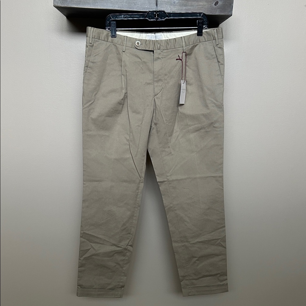 NWT CORD Men's Tan Pleated & Cuffed Pants Sz 38x39
